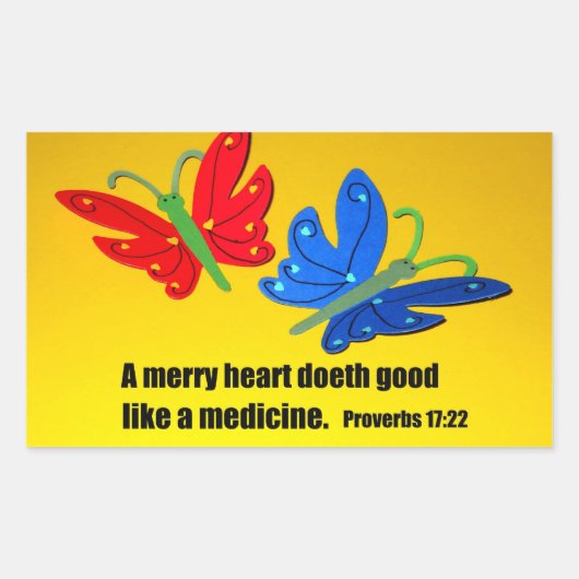 Sticker Rectangulaire Proverbes 17:22 (Devant)