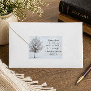 Sticker Rectangulaire Psaume 118:24 C'est le jour Arbre d'hiver