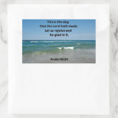 Sticker Rectangulaire Psaume 118:24 This is the day that the Lord hath (Sac)