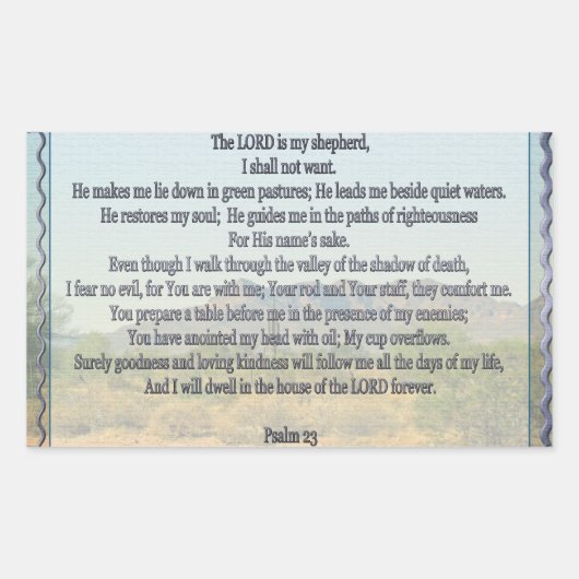 Sticker Rectangulaire Psaume 23 (Devant)