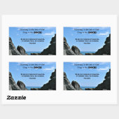 Sticker Rectangulaire Psaume 62:6 Il est seulement mon rocher.... (Feuille)