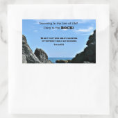 Sticker Rectangulaire Psaume 62:6 Il est seulement mon rocher.... (Sac)