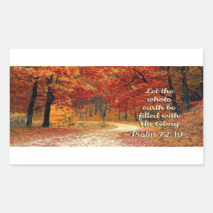 Sticker Rectangulaire Psaume 72:19 Que la Terre soit remplie de sa gloir