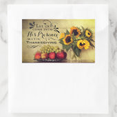 Sticker Rectangulaire Psaume 95:2 En sa présence avec Thanksgiving (Sac)