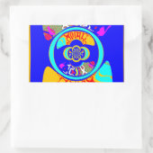 Sticker Rectangulaire Psychedelic Groove : Pop Art Énergie Abstraite (Sac)