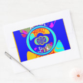 Sticker Rectangulaire Psychedelic Groove : Pop Art Énergie Abstraite (Enveloppe)