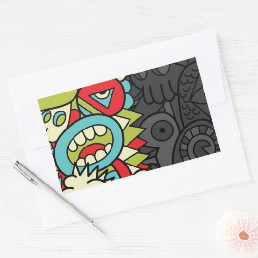 Sticker Rectangulaire Psychedelic Patterns (Enveloppe)