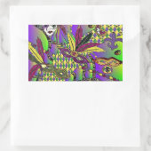 Sticker Rectangulaire Psychédélique Mardi Gras Plumes Masques Cadeaux Vê (Sac)