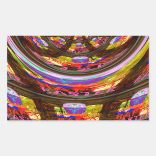 Sticker Rectangulaire Psychédélique Pâques Kaleidoscope Art