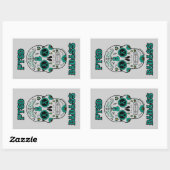 Sticker Rectangulaire PTSD Badass crâne à sucre (Feuille)