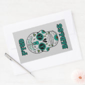 Sticker Rectangulaire PTSD Badass crâne à sucre (Enveloppe)