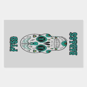 Sticker Rectangulaire PTSD Badass crâne à sucre