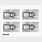 Sticker Rectangulaire Publicité Anthropomorphe Vintage (Feuille)