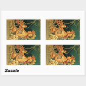 Sticker Rectangulaire Publicité Art nouveau chocolat chaud floral (Feuille)