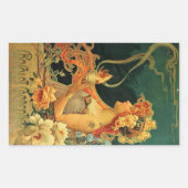Sticker Rectangulaire Publicité Art nouveau chocolat chaud floral (Devant)