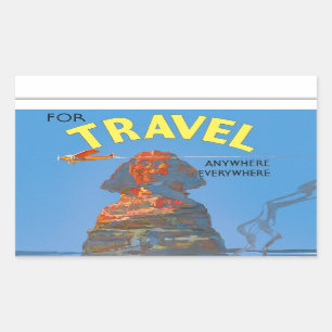 Sticker Rectangulaire Publicité vintage Egypt Air Travel