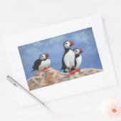 Sticker Rectangulaire Puffin Trio (Enveloppe)