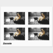 Sticker Rectangulaire Pug at (Feuille)