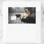 Sticker Rectangulaire Pug at (Sac)