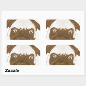 Sticker Rectangulaire Puggy Grumpy personnalisée avec Cigar (Feuille)