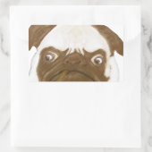 Sticker Rectangulaire Puggy Grumpy personnalisée avec Cigar (Sac)