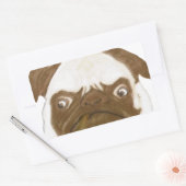 Sticker Rectangulaire Puggy Grumpy personnalisée avec Cigar (Enveloppe)