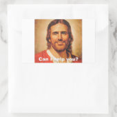 Sticker Rectangulaire Puis-Je Vous Aider ? (Sac)