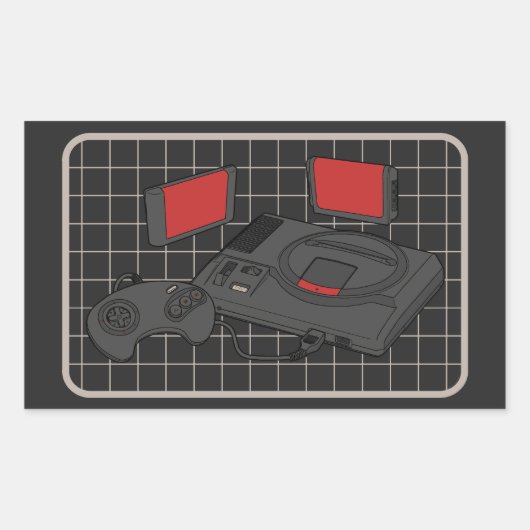 Sticker Rectangulaire Puissance 16 Bits ! (Devant)
