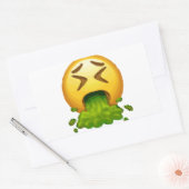 Sticker Rectangulaire puking émoji (Enveloppe)