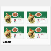 Sticker Rectangulaire PULCINELLA ITALIAN KITCHEN PARTI rouge blanc noir (Feuille)