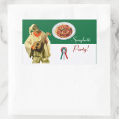 Sticker Rectangulaire PULCINELLA ITALIAN KITCHEN PARTI rouge blanc noir (Sac)
