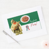 Sticker Rectangulaire PULCINELLA ITALIAN KITCHEN PARTI rouge blanc noir (Enveloppe)