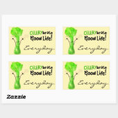 Sticker Rectangulaire Pun Celery Positif - Celerybrate Bonne vie (Feuille)