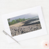 Sticker Rectangulaire PunaluGu Plage de sable noir Hawaii Big Island (Enveloppe)