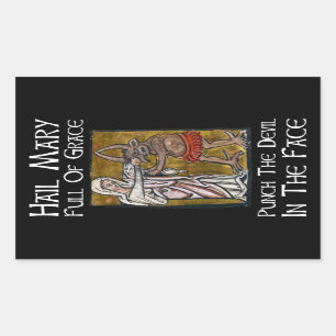 Sticker Rectangulaire Punch the Devil in the Face !