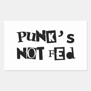 Sticker Rectangulaire punk pas nourri message texte drôle bébé enfants e
