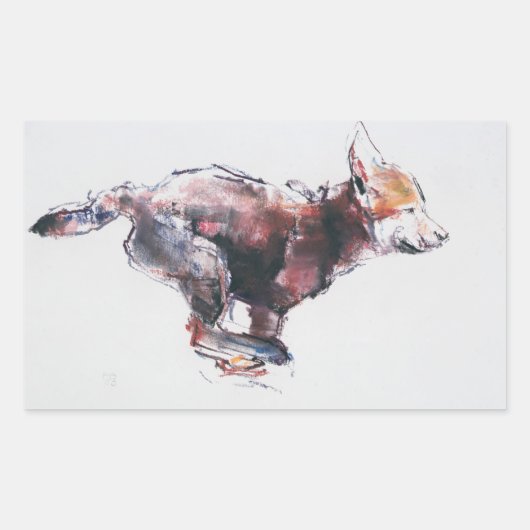 Sticker Rectangulaire Pup de loup (Devant)