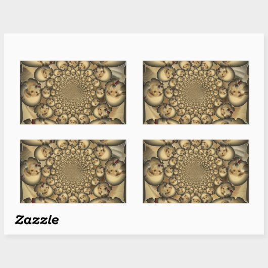 Sticker Rectangulaire Puppy Kaleidoscope Art Print (Feuille)