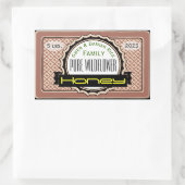 Sticker Rectangulaire Pure Fleur sauvage Customisé Jar de miel (Sac)