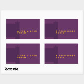 Sticker Rectangulaire Purim Megillah Silhouette Mishloach Manot (Feuille)