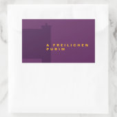 Sticker Rectangulaire Purim Megillah Silhouette Mishloach Manot (Sac)