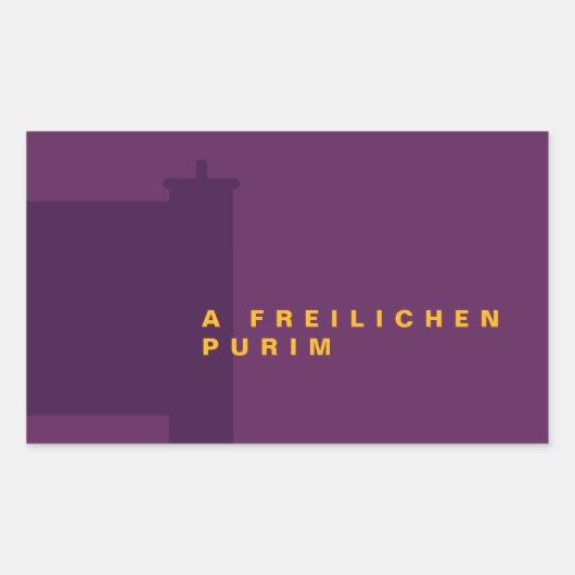 Sticker Rectangulaire Purim Megillah Silhouette Mishloach Manot (Devant)