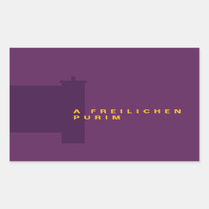 Sticker Rectangulaire Purim Megillah Silhouette Mishloach Manot