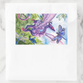 Sticker Rectangulaire Purple Dragon Dragonfly spring artwork (Sac)