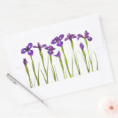 Sticker Rectangulaire Purple Irises - Iris Flower Customisé Modèle (Enveloppe)