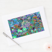 Sticker Rectangulaire Purple psychédélique et fleurs de jardin vert citr (Enveloppe)