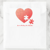 Sticker Rectangulaire Puzzle Coeur avec pièce manquante (Sac)