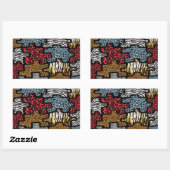 Sticker Rectangulaire Puzzle Rockabilly Impression Animale RAB (Feuille)