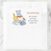 Sticker Rectangulaire Pyramide des chats - Groupe de chats, Citation de  (Sac)