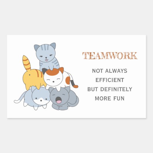 Sticker Rectangulaire Pyramide des chats - Groupe de chats, Citation de  (Devant)